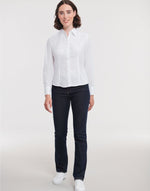 Russell Collection Ladies' Long Sleeve Fitted Polycotton Poplin Shirt - thumbnail 1