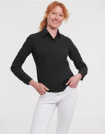 Russell Collection Ladies' Long Sleeve Fitted Polycotton Poplin Shirt - thumbnail 6
