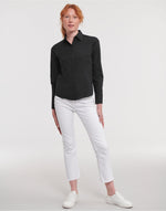 Russell Collection Ladies' Long Sleeve Fitted Polycotton Poplin Shirt