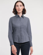 Russell Collection Ladies' Long Sleeve Fitted Polycotton Poplin Shirt