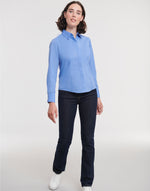 Russell Collection Ladies' Long Sleeve Fitted Polycotton Poplin Shirt - thumbnail 5