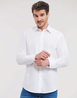 Russell Collection Men'S Long Sleeve Tailored Polycotton Poplin Shirt - thumbnail 11
