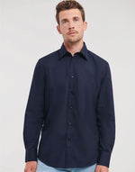 Russell Collection Men'S Long Sleeve Tailored Polycotton Poplin Shirt - thumbnail 4