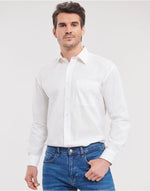 Russell Collection Men'S Long Sleeve Classic Pure Cotton Poplin Shirt - thumbnail 1