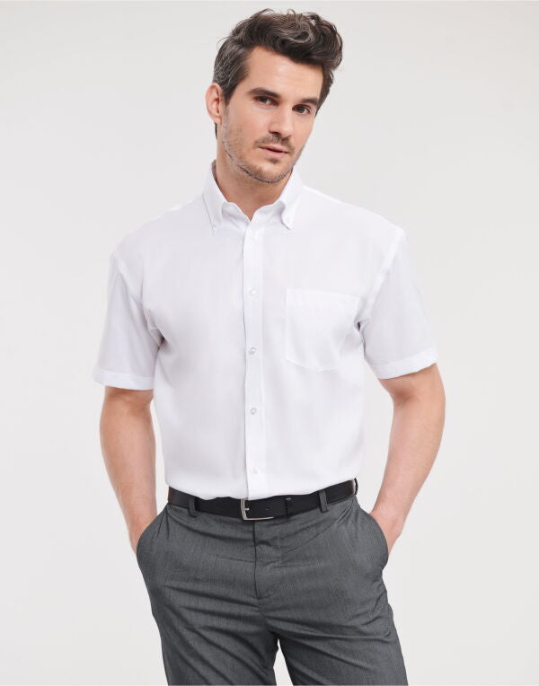 Russell Collection Men'S Short Sleeve Classic Ultimate Non-Iron Shirt