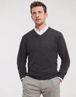 Russell Collection Men'S V-Neck Knitted Pullover - thumbnail 5