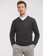 Russell Collection Men'S V-Neck Knitted Pullover - thumbnail 8