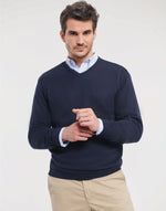 Russell Collection Men'S V-Neck Knitted Pullover - thumbnail 4