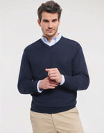 Russell Collection Men'S V-Neck Knitted Pullover