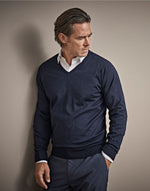 Tee Jays Men's V Neck Knitted Sweater - thumbnail 1