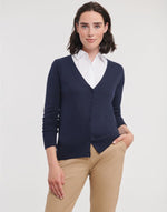 Russell Collection Ladies'  V-Neck Knitted Cardigan - thumbnail 11