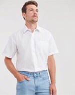 Russell Collection Men'S Short Sleeve Classic Polycotton Poplin Shirt