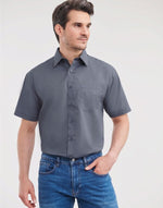 Russell Collection Men'S Short Sleeve Classic Polycotton Poplin Shirt