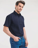 Russell Collection Men'S Short Sleeve Classic Polycotton Poplin Shirt