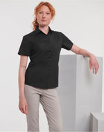 Russell Collection Ladies' Short Sleeve Classic Polycotton Poplin Shirt - thumbnail 14