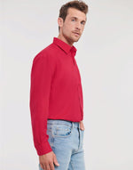 Russell Collection Men'S Long Sleeve Classic Polycotton Poplin Shirt