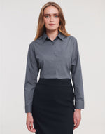Russell Collection Ladies' Long Sleeve Classic Polycotton Poplin Shirt - thumbnail 7
