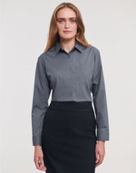 Russell Collection Ladies' Long Sleeve Classic Polycotton Poplin Shirt - thumbnail 11
