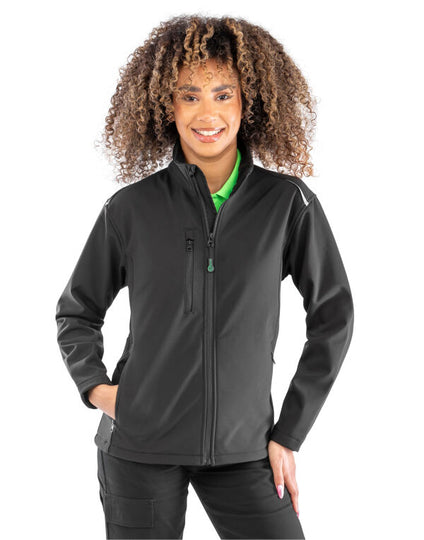 Result Recycled Women'S Recycled 3-Layer Printable Softshell Jacket - Black