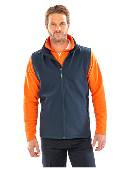 Result Core Men'S Printable Softshell Bodywarmer With Recycled Fleece Inner - Black/Black