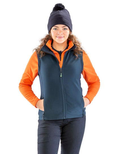 Result Core Ladies' Printable Softshell Bodywarmer With Recycled Fleece Inner - Black/Black
