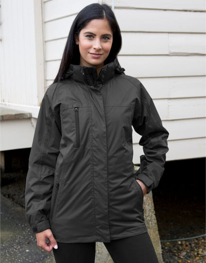 Result Women'S 3-In-1 Journey Jacket With Softshell Inner - Black/Black