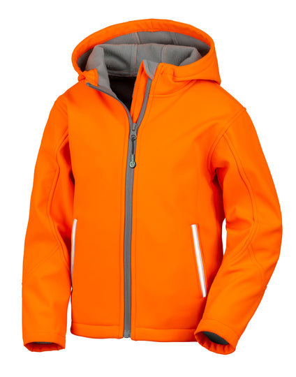 Result Core Junior Tx Performance Hooded Softshell - Neon Orange