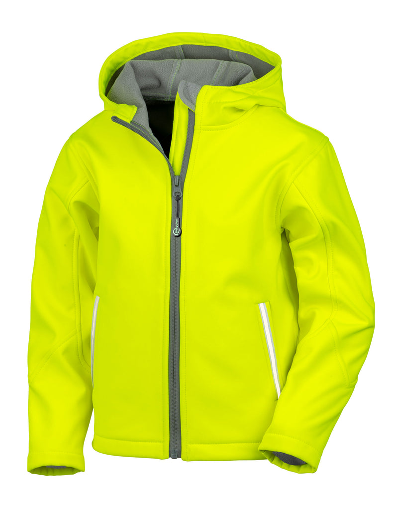 Result Core Junior Tx Performance Hooded Softshell - Neon Yellow