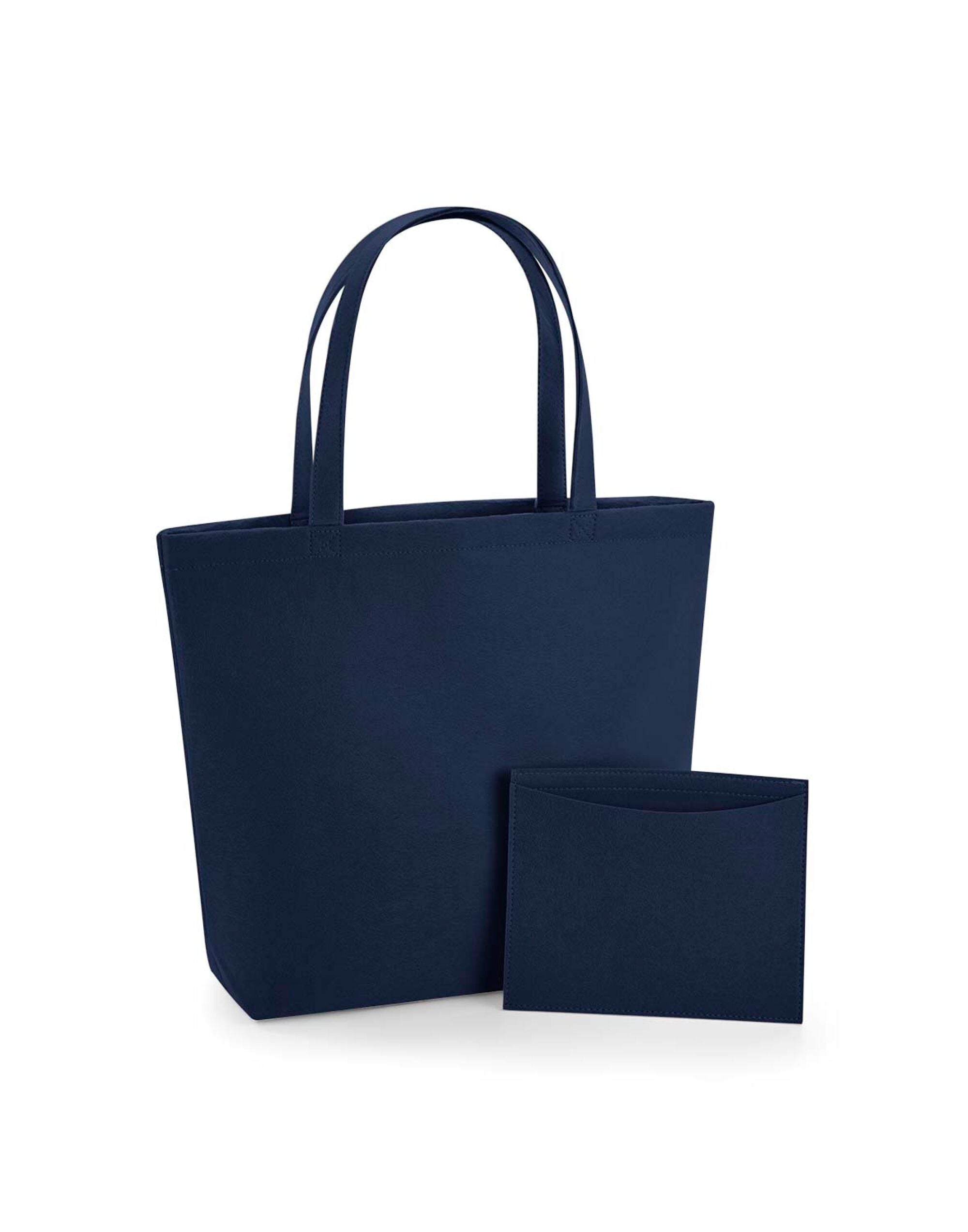 The dark grey marl Bagbase Felt Shopper, a chic and eco-friendly choice for shopping or daily use.