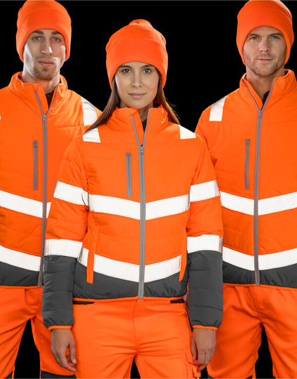 Result Safeguard Women'S Soft Padded Safety Jacket - Fluorescent Orange
