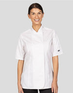 Dennys Ladies' Short Sleeve Fitted Chef'S Jacket - thumbnail 1