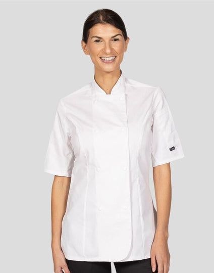 Dennys Ladies' Short Sleeve Fitted Chef'S Jacket