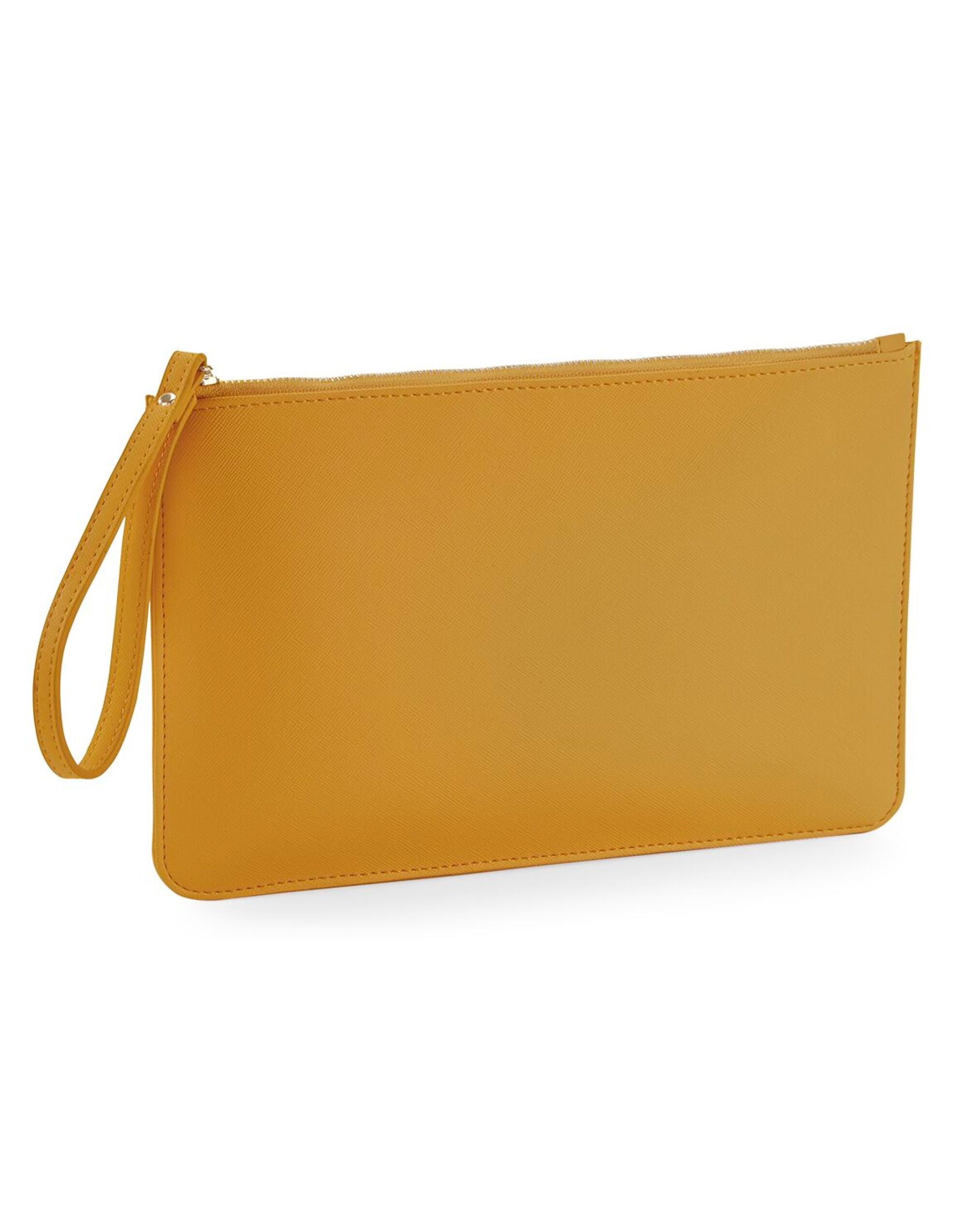Side profile of the light grey Boutique Accessory Pouch, highlighting its slim design.