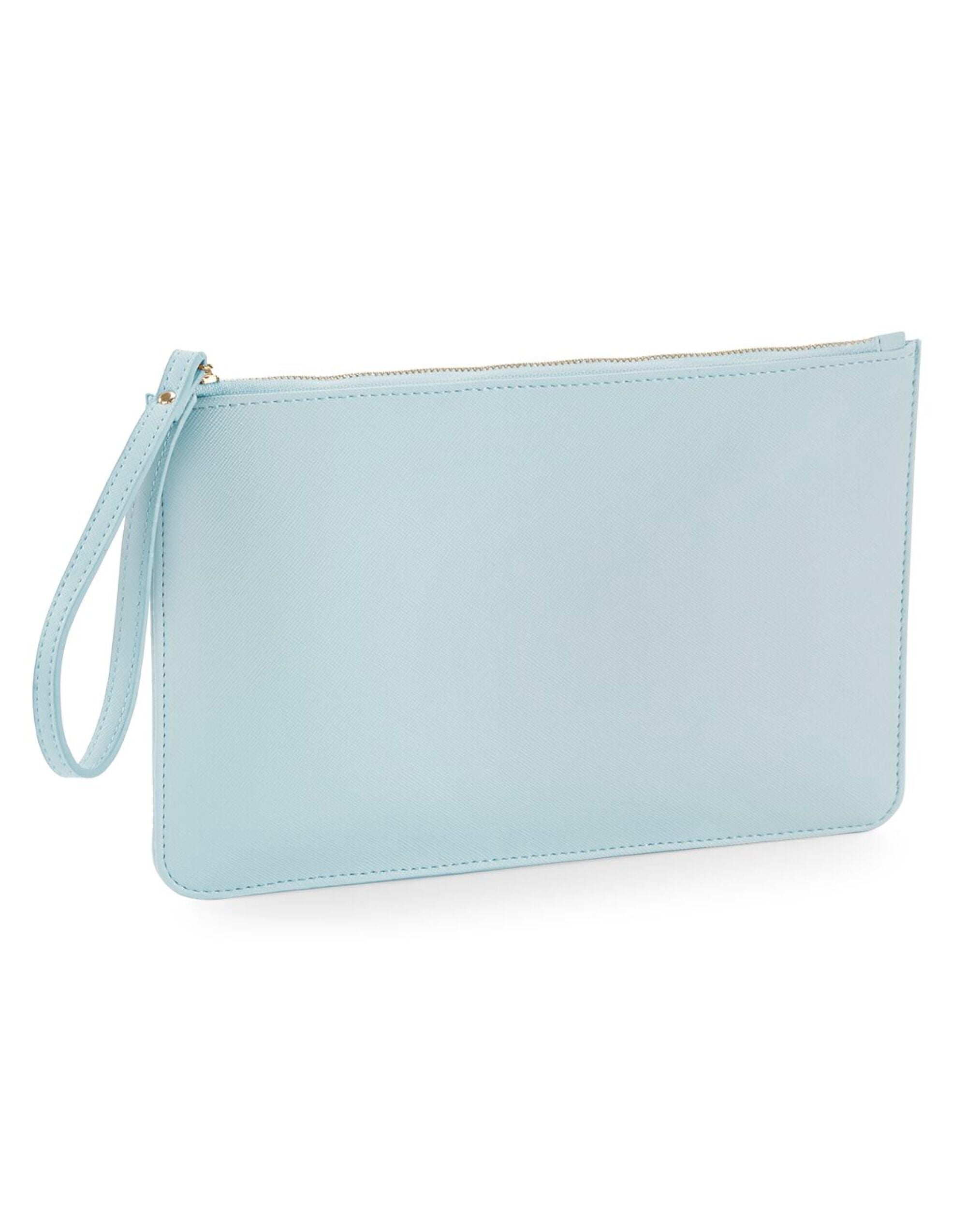 Frontal view of the black Saffiano Boutique Accessory Pouch on a white background.