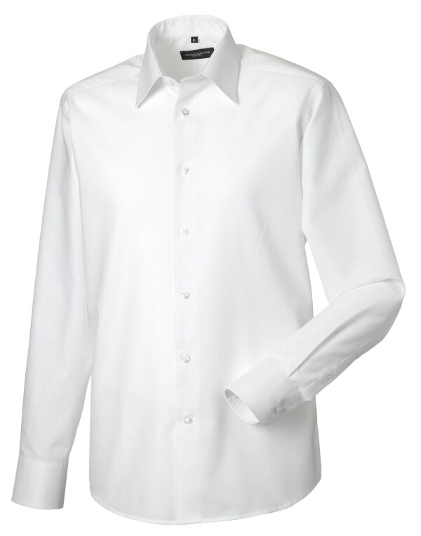 Russell Collection Men'S Long Sleeve Tailored Oxford Shirt