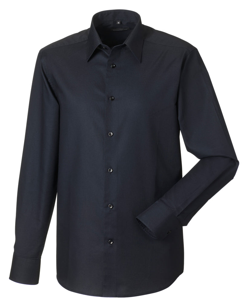 Russell Collection Men'S Long Sleeve Tailored Oxford Shirt