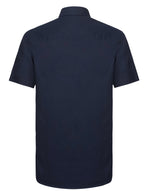 Russell Collection Men'S Short Sleeve Tailored Oxford Shirt - Bright Navy