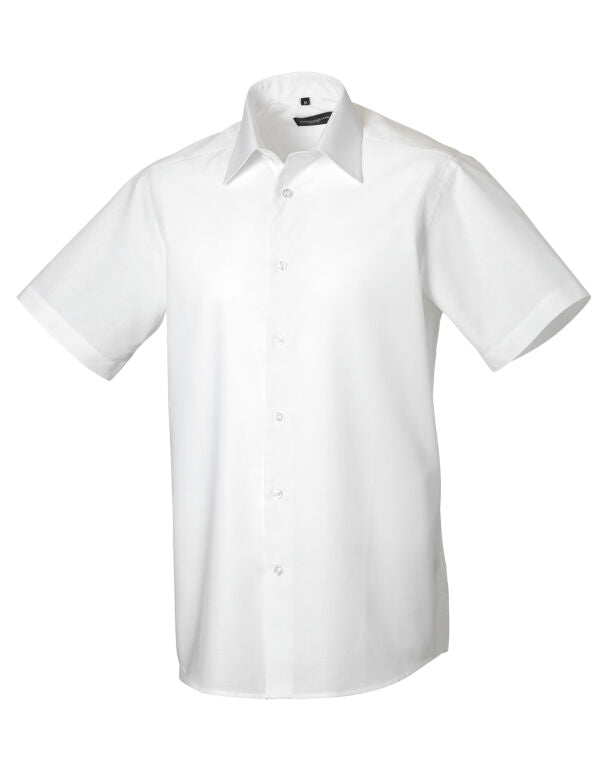 Russell Collection Men'S Short Sleeve Tailored Oxford Shirt
