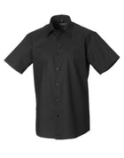 Russell Collection Men'S Short Sleeve Tailored Oxford Shirt