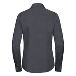 Russell Collection Ladies' Long Sleeve Fitted Polycotton Poplin Shirt - Convoy Grey