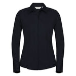 Russell Collection Ladies' Long Sleeve Fitted Polycotton Poplin Shirt - French Navy