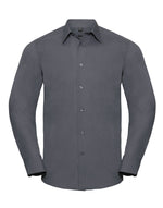 Russell Collection Men'S Long Sleeve Tailored Polycotton Poplin Shirt - thumbnail 6
