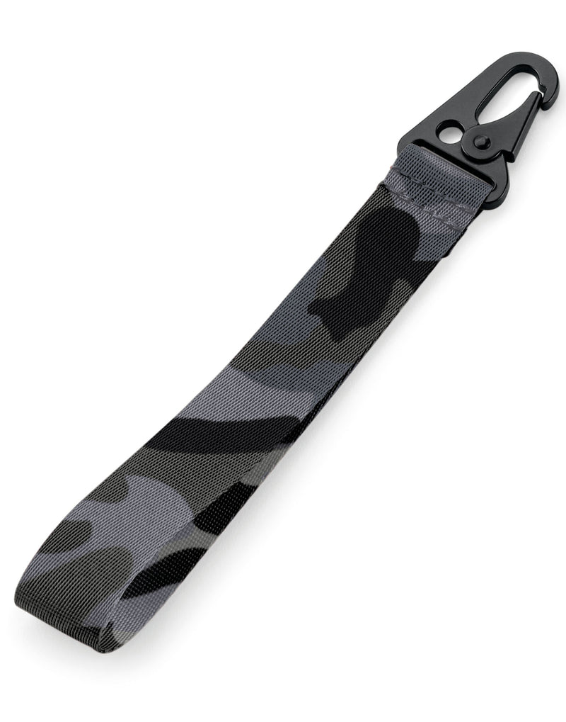 An Black Bagbase Brandable Key Clip shown straight on.