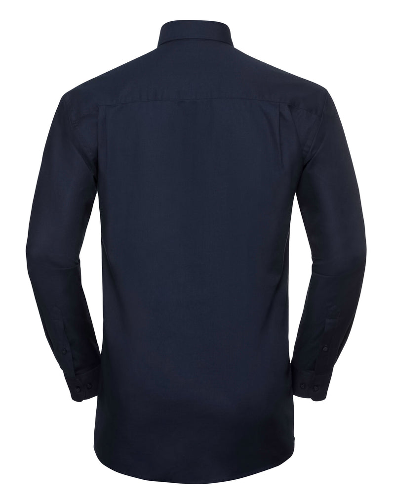 Russell Collection Men'S Long Sleeve Classic Oxford Shirt - Bright Navy