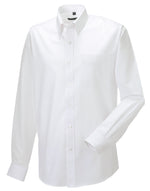 Russell Collection Men'S Long Sleeve Classic Oxford Shirt - White