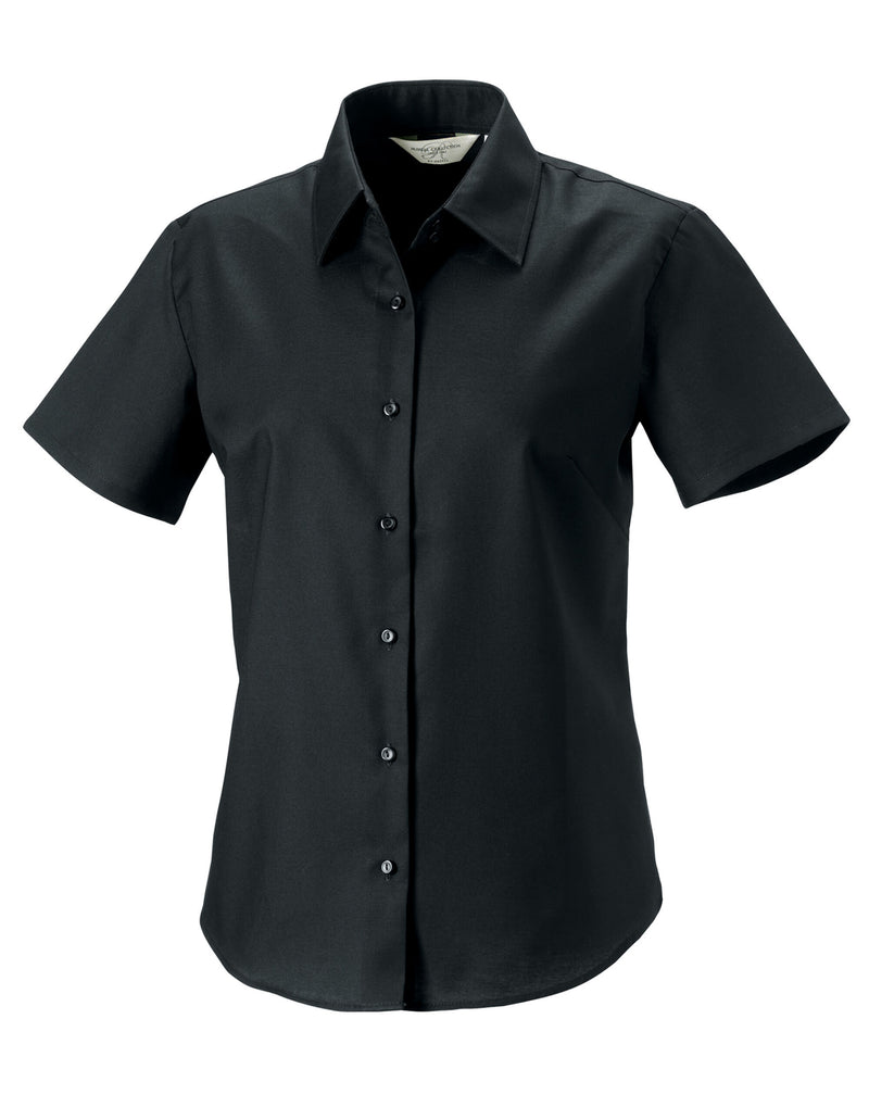 Russell Collection Ladies' Short Sleeve Tailored Oxford Shirt