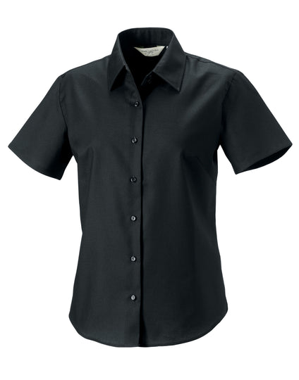 Russell Collection Ladies' Short Sleeve Tailored Oxford Shirt