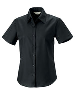 Russell Collection Ladies' Short Sleeve Tailored Oxford Shirt - thumbnail 9