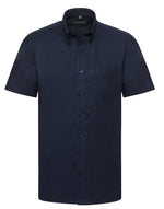 Russell Collection Men'S Short Sleeve Classic Oxford Shirt - Bright Navy