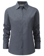 Russell Collection Ladies' Long Sleeve Classic Polycotton Poplin Shirt - thumbnail 4